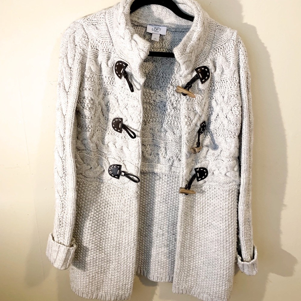 Chunky Oatmeal Loft Cardigan Sweater